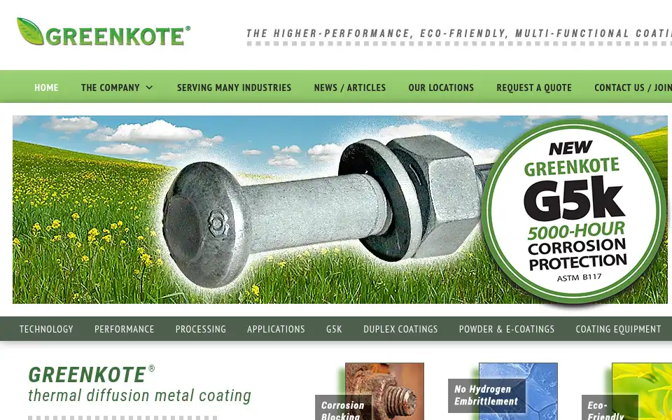 Screenshot of greenkote.com