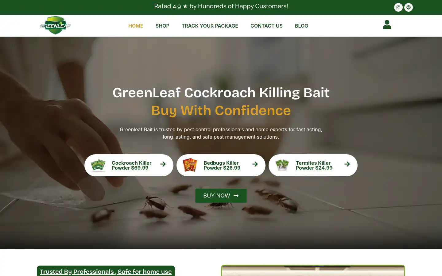 Screenshot of greenleafbait.com