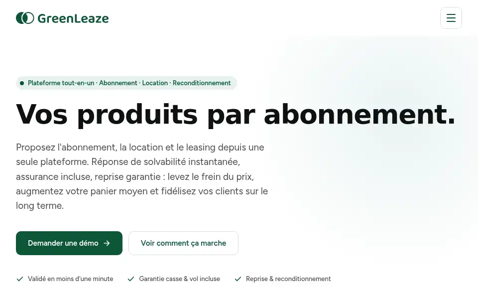 Screenshot of greenleaze.com
