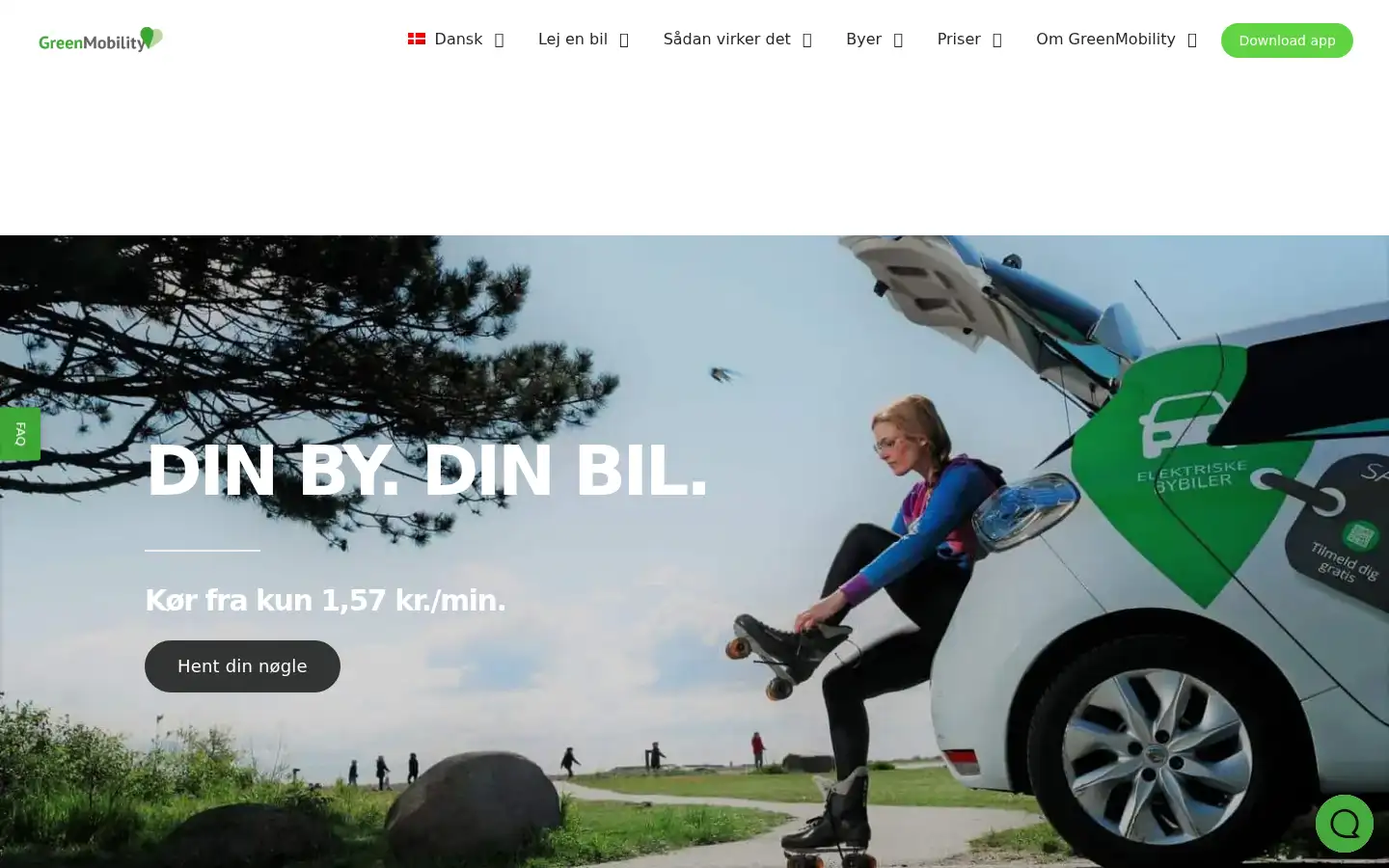 Screenshot of greenmobility.com