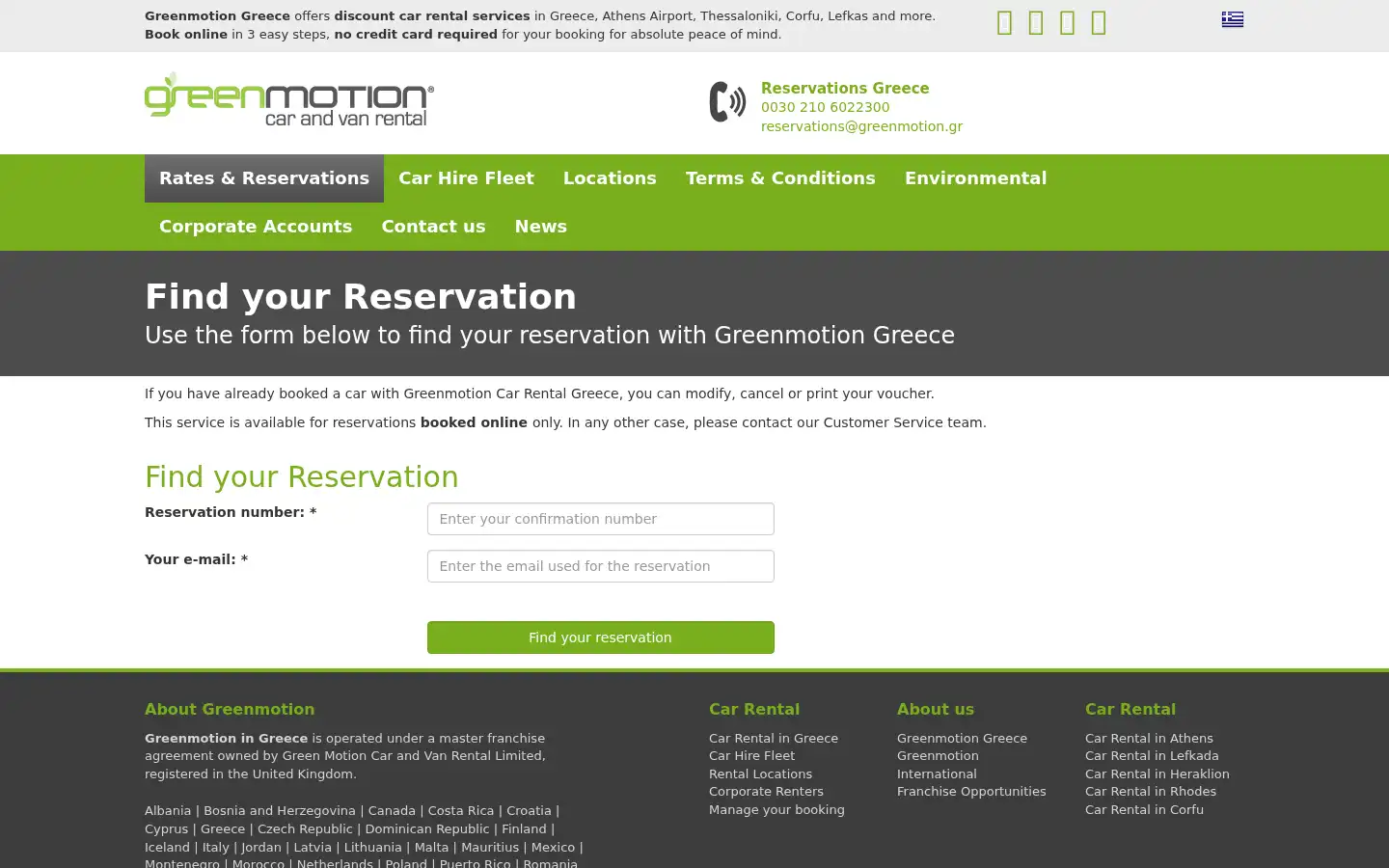 Screenshot of greenmotion.gr