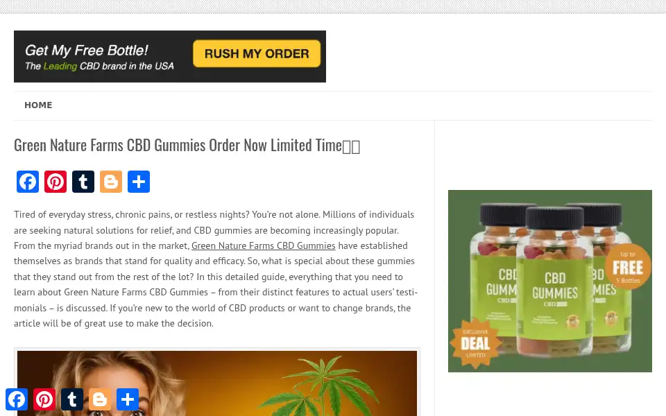 Screenshot of greennaturefarmscbdgummies.com