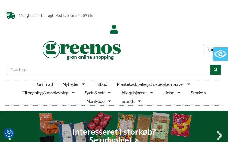 Screenshot of greenos.dk