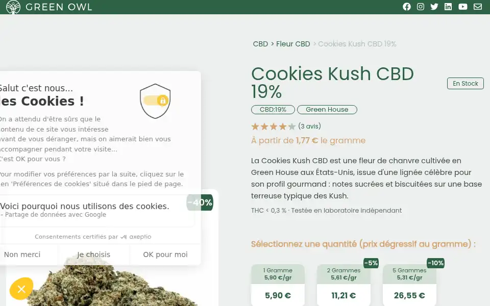 Screenshot of greenowl.fr