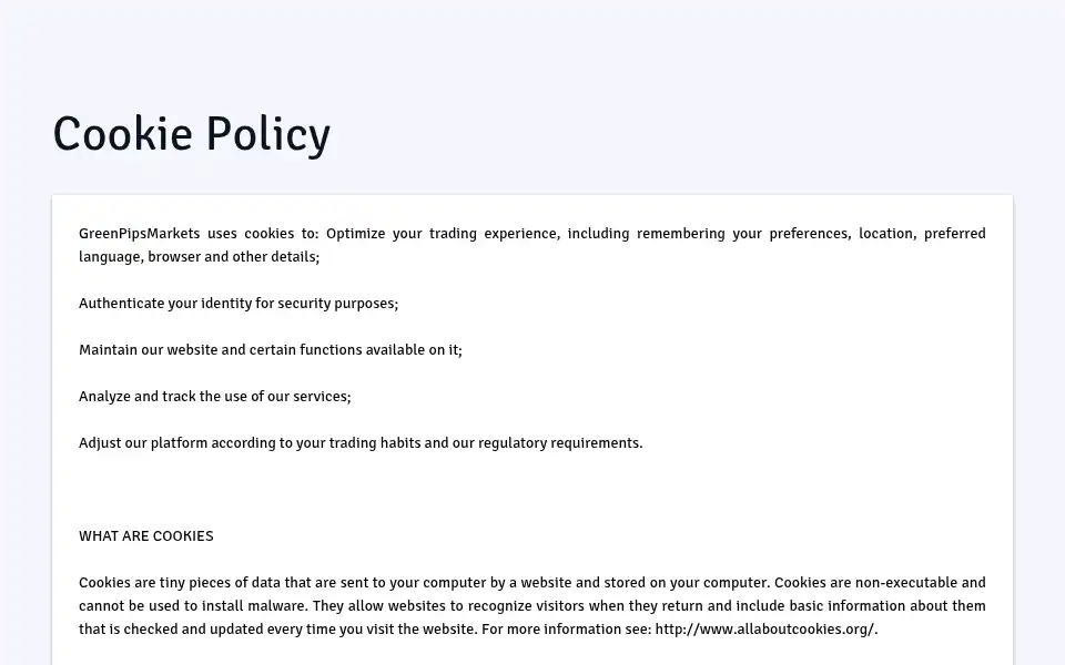 Screenshot of greenpipsmarkets.com