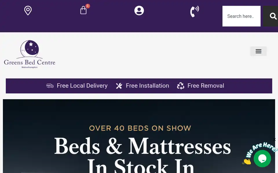 Screenshot of greensbedcentre.co.uk