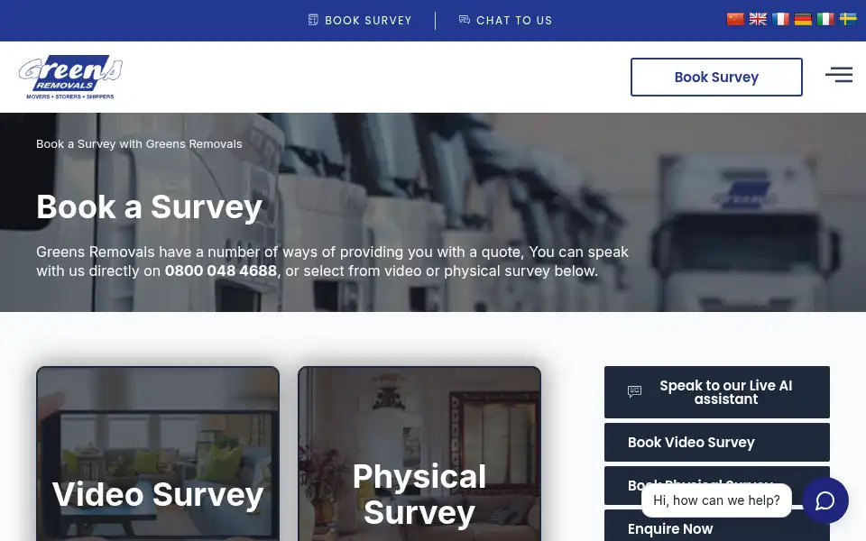 Screenshot of greensremovals.co.uk