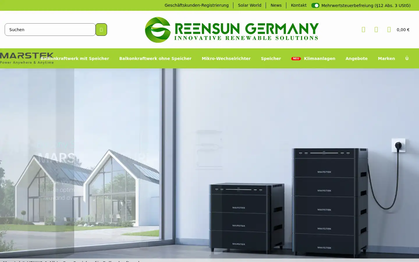Screenshot of greensun-germany.com