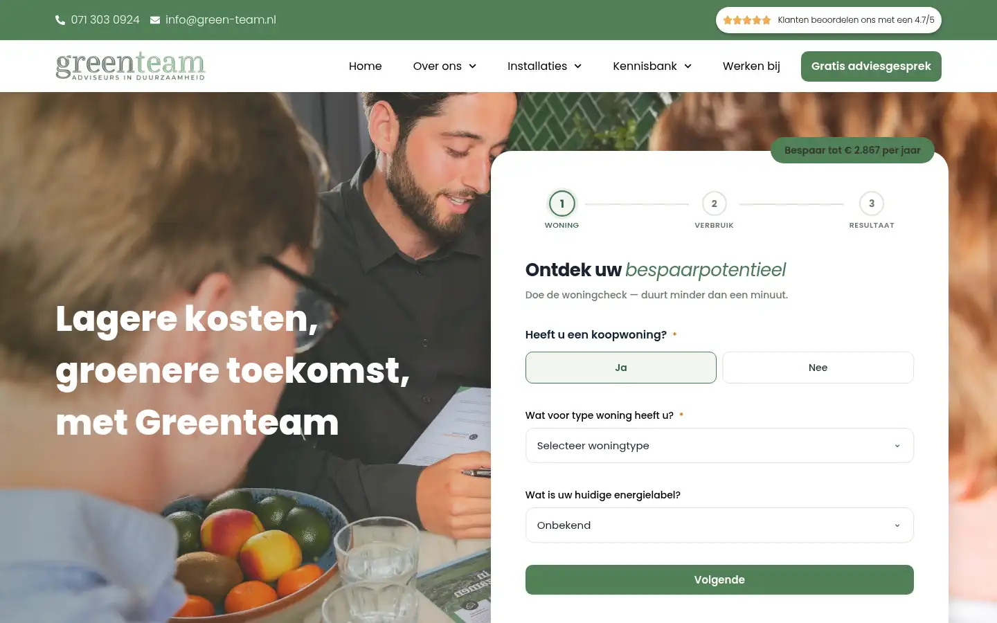 Screenshot of greenteam.energy
