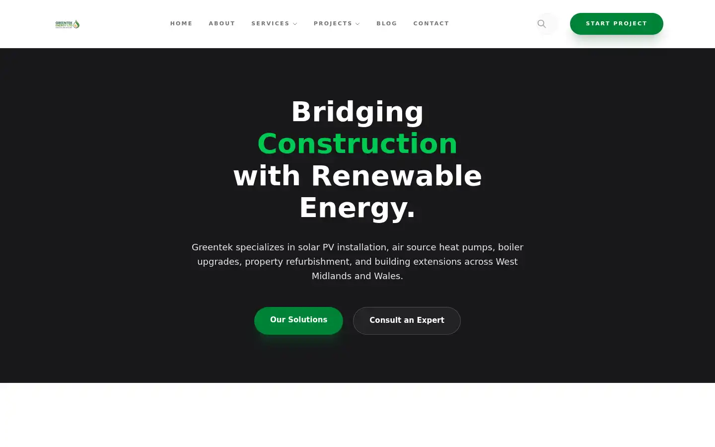 Screenshot of greentekenergy.co.uk