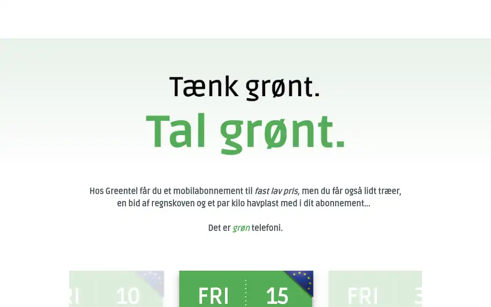 Screenshot of greentel.dk