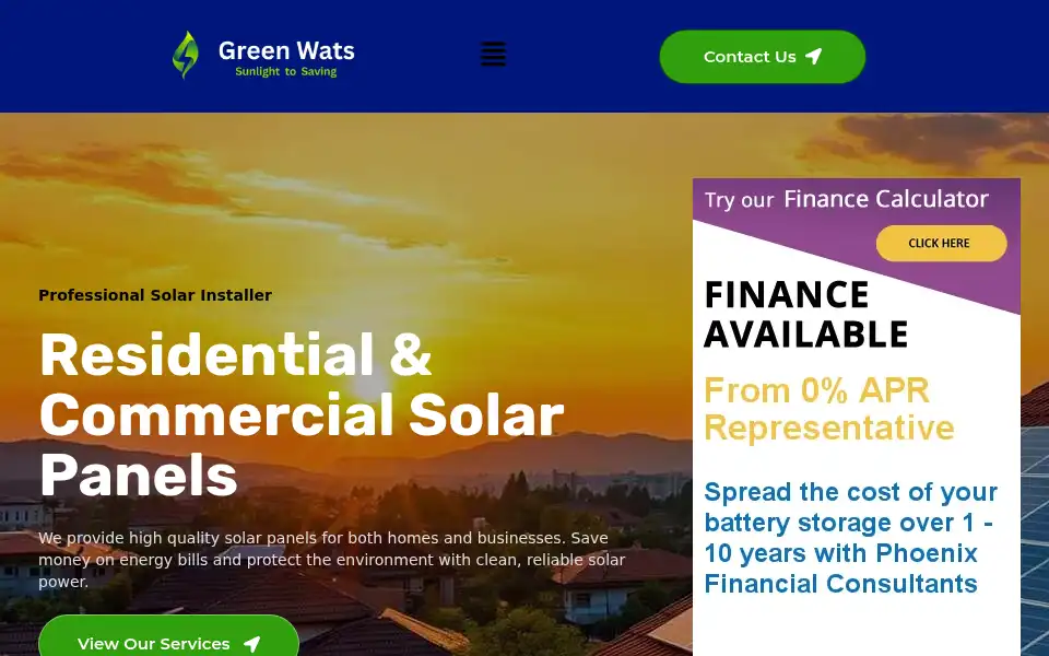 Screenshot of greenwats.co.uk