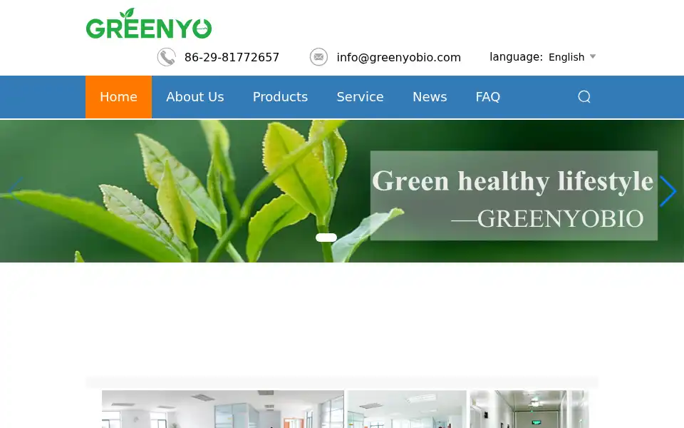 Screenshot of greenyobio.com