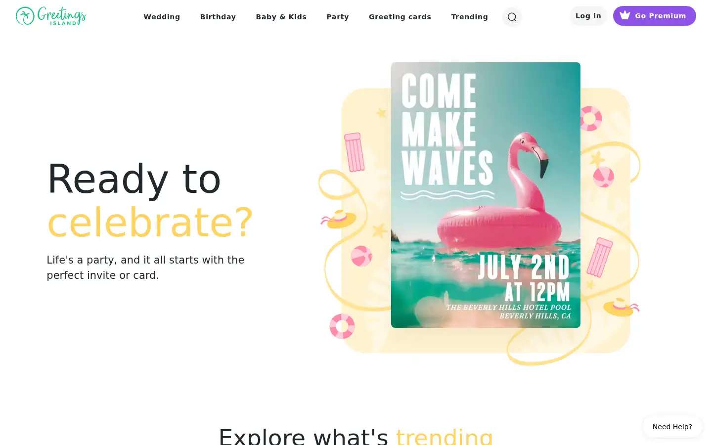 Screenshot of greetingsisland.com