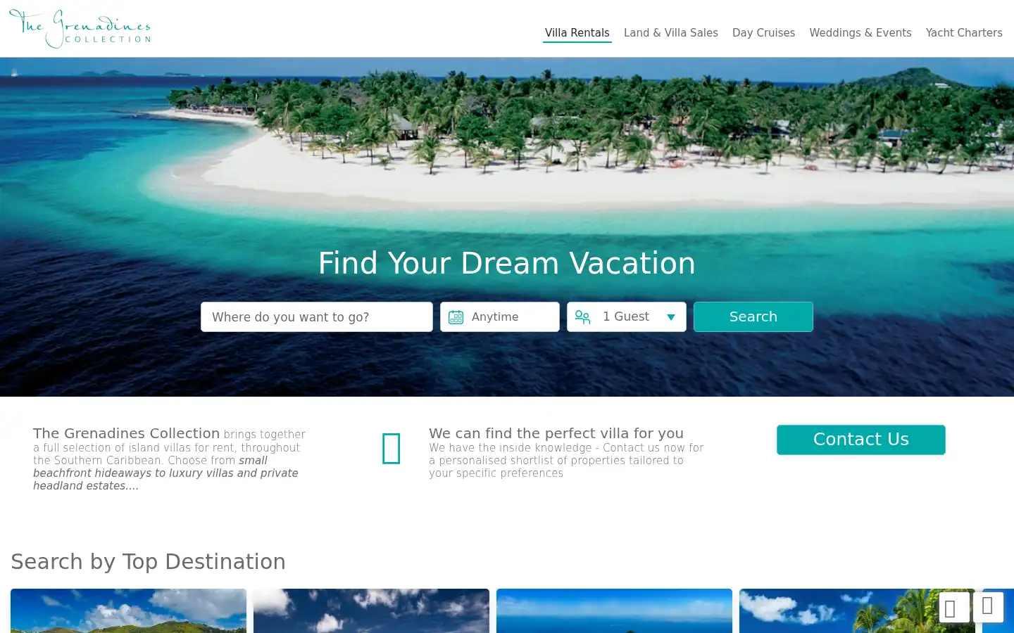 Screenshot of grenadinevillas.com