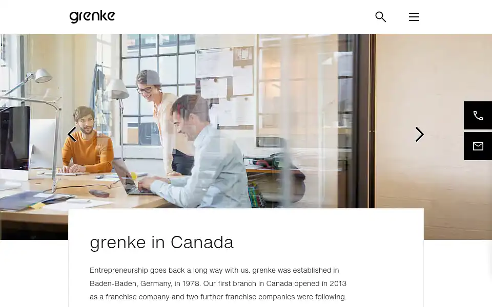 Screenshot of grenke.ca