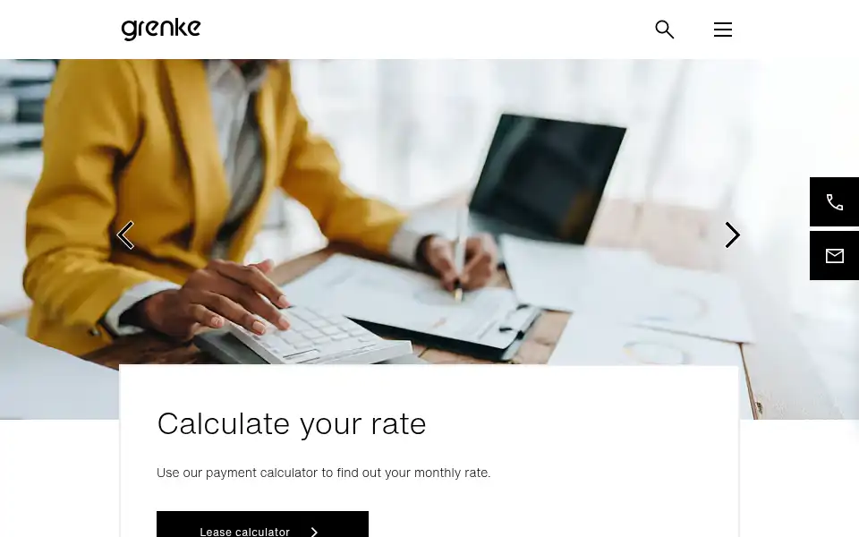 Screenshot of grenke.us