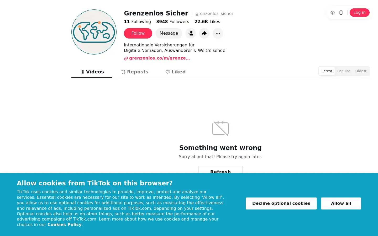 Screenshot of grenzenlos-sicher.de