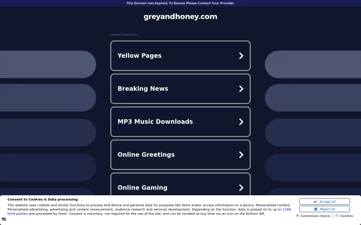 Screenshot of greyandhoney.com