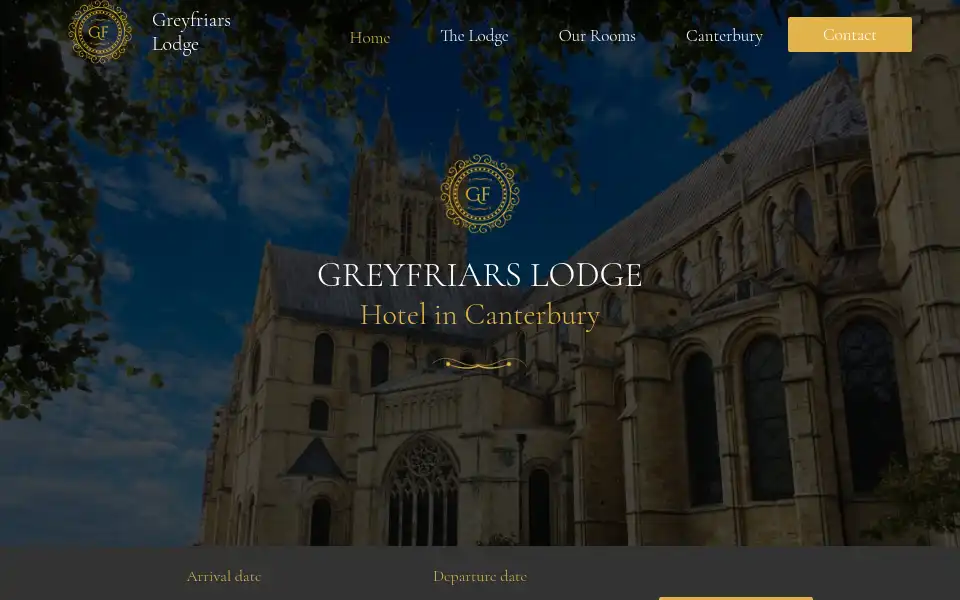 Screenshot of greyfriarslodgecanterbury.com
