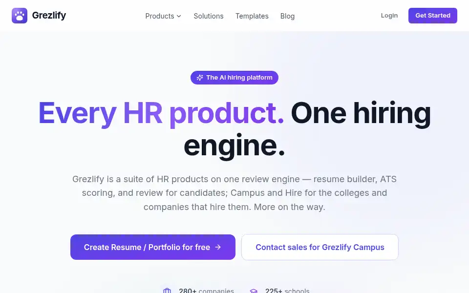 Screenshot of grezlify.com