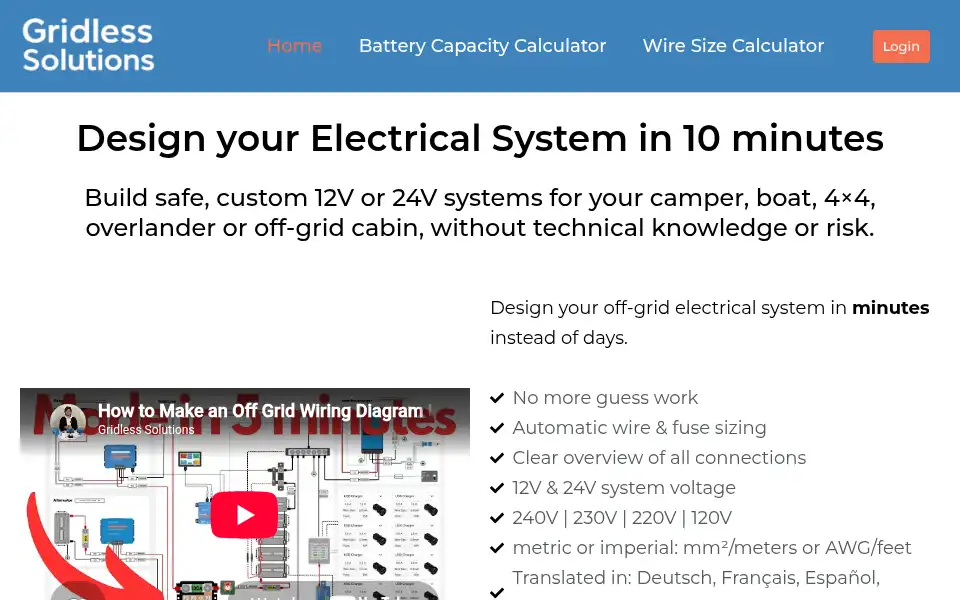 Screenshot of gridless-solutions.com