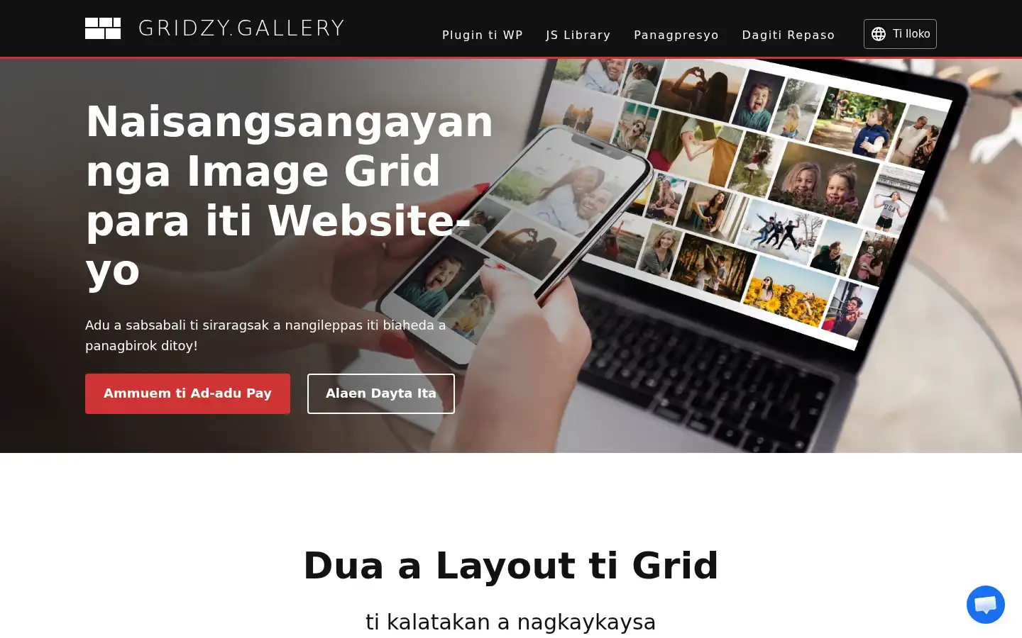 Screenshot of gridzy.gallery