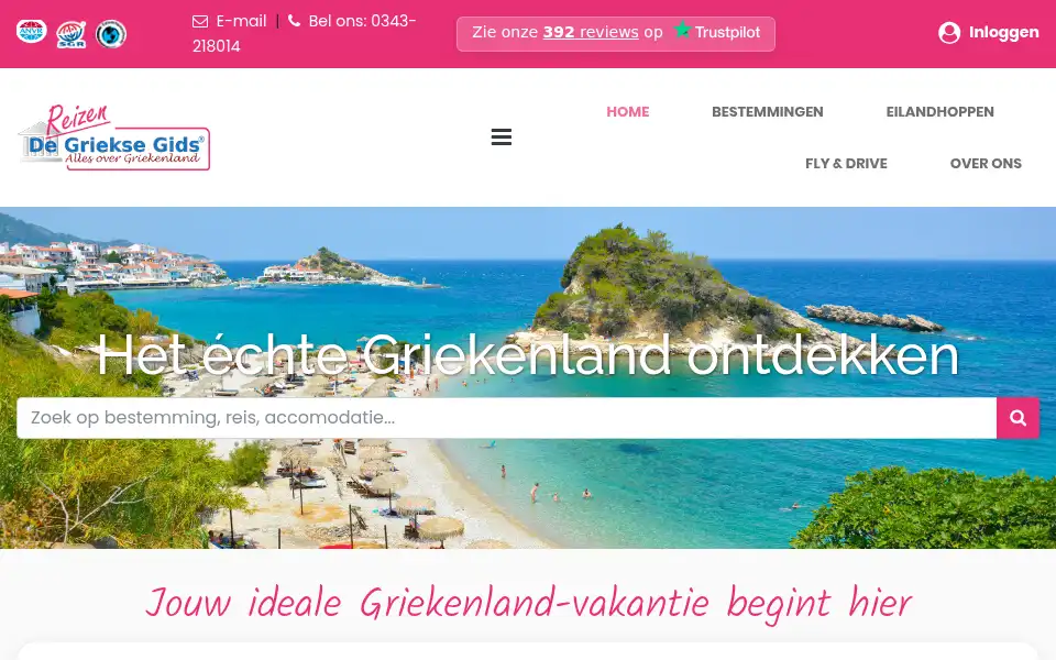 Screenshot of grieksegidsreizen.nl