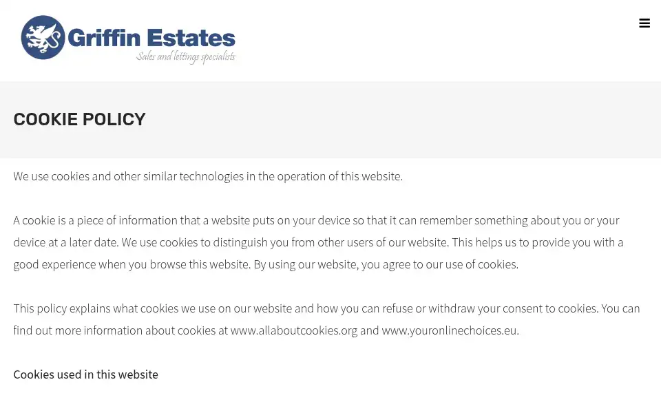 Screenshot of griffin-estates.com