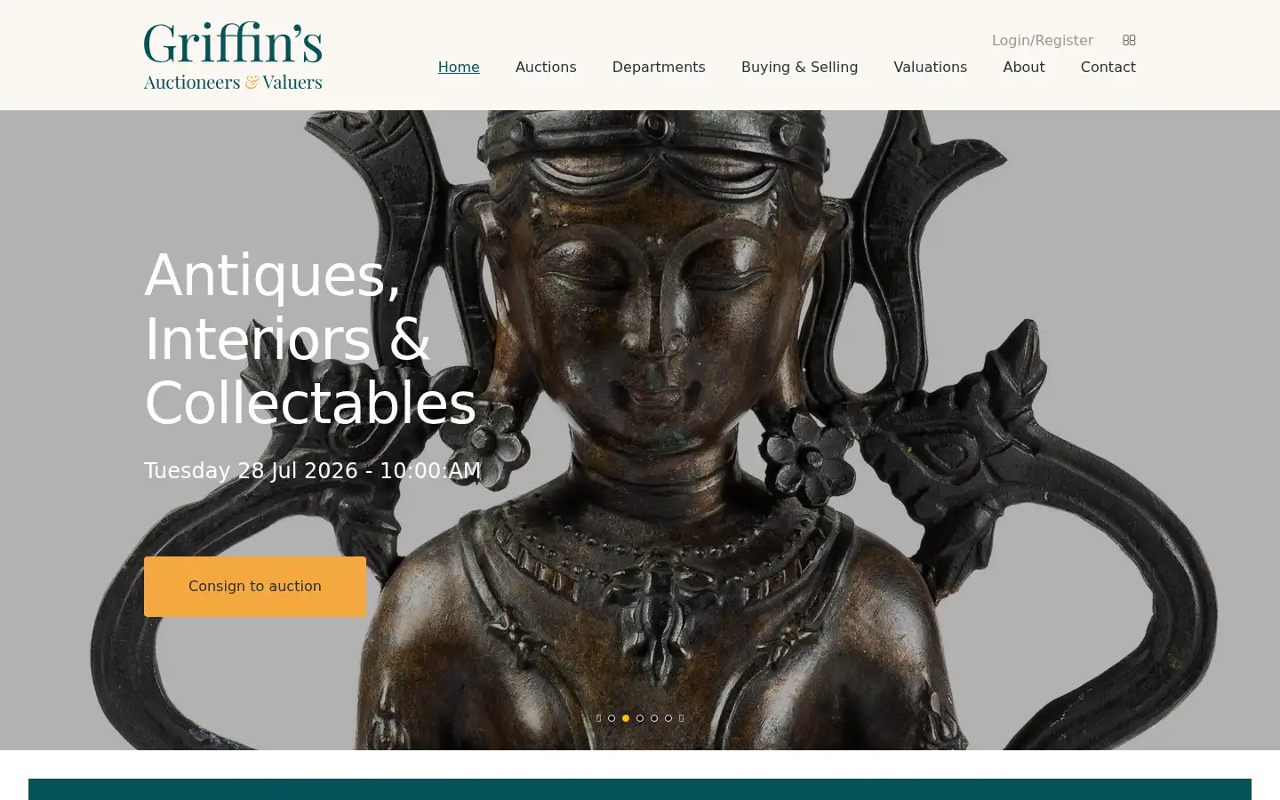 Screenshot of griffinsauctions.co.uk