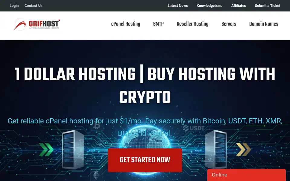 Screenshot of grifhost.com