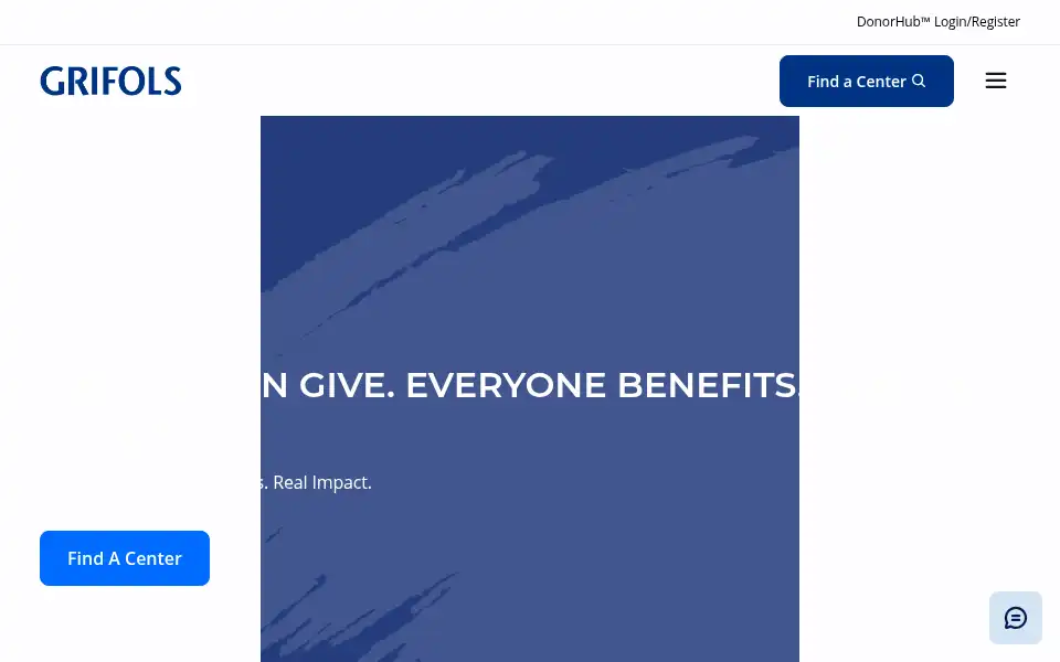 Screenshot of grifolsplasma.com