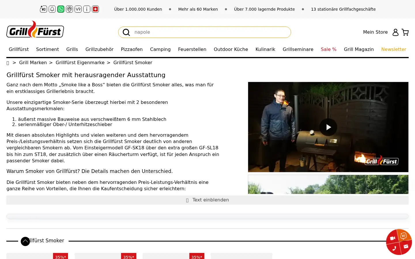 Screenshot of grillfuerst.de