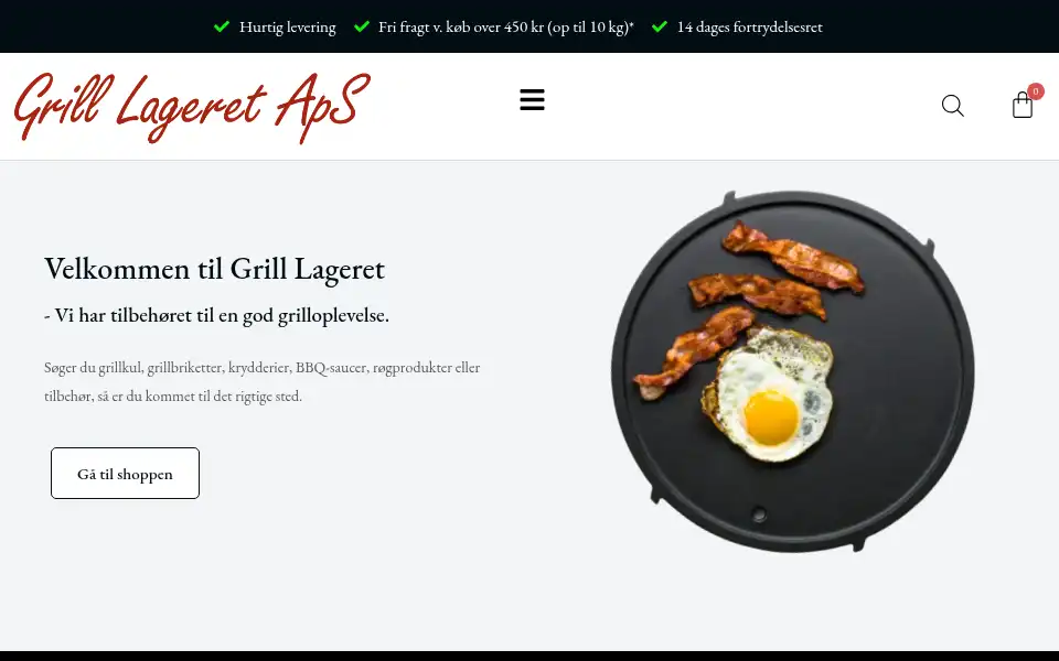 Screenshot of grilllageret.dk