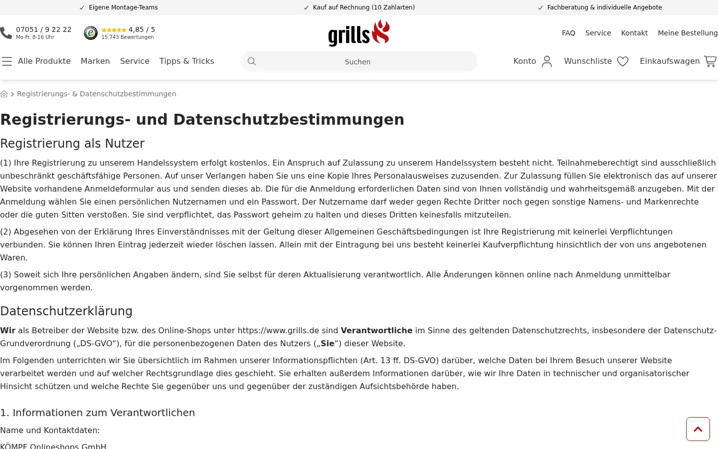 Screenshot of grills.de