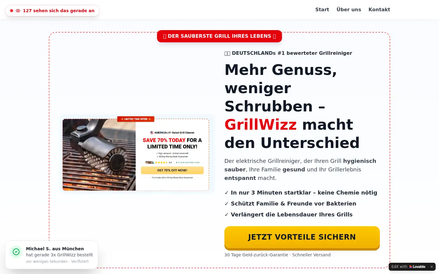 Screenshot of grillwizz.lovable.app