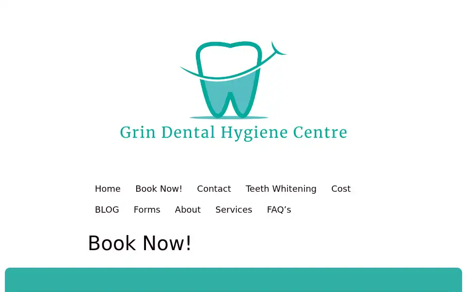 Screenshot of grindentalhygiene.ca