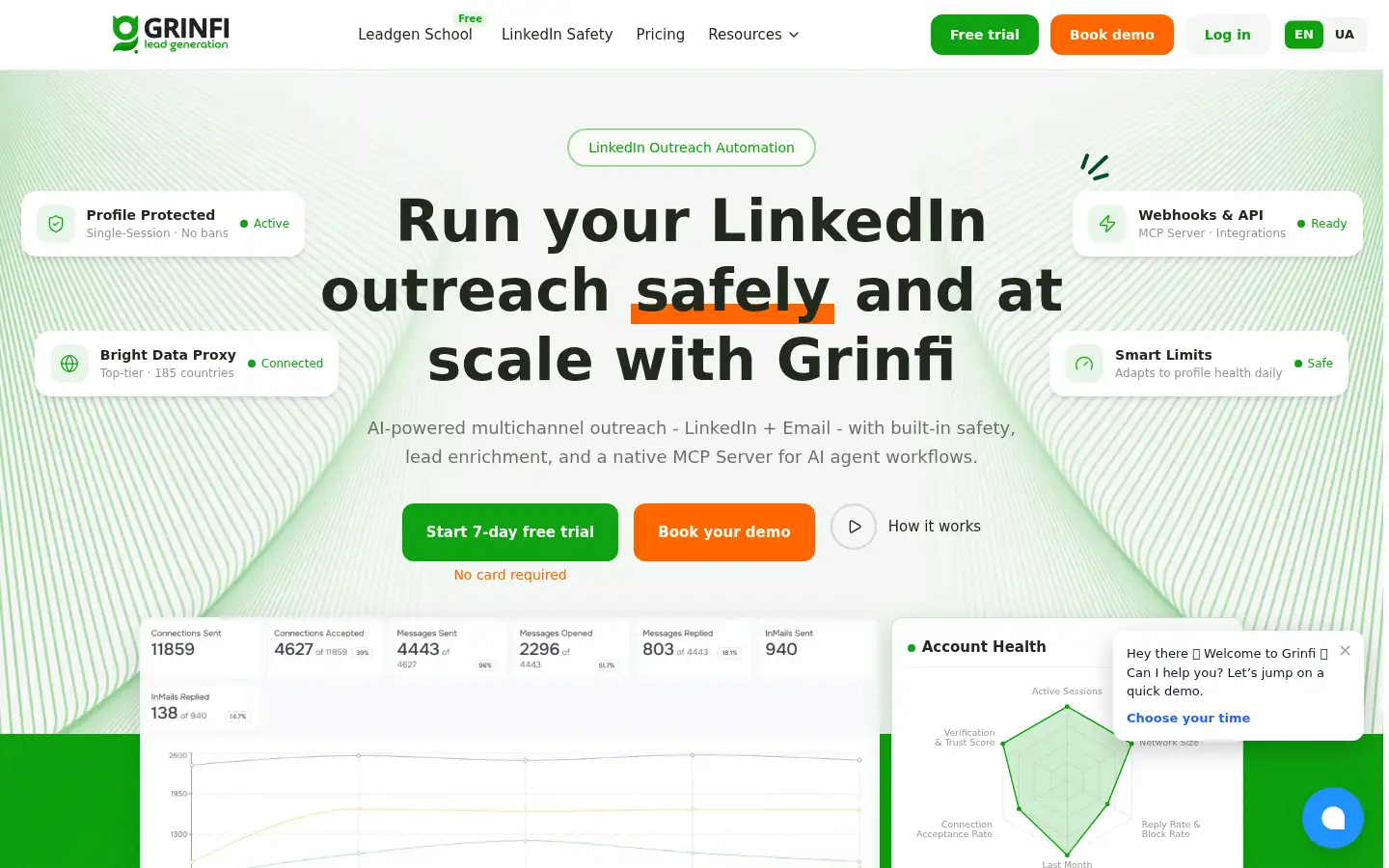 Screenshot of grinfi.io