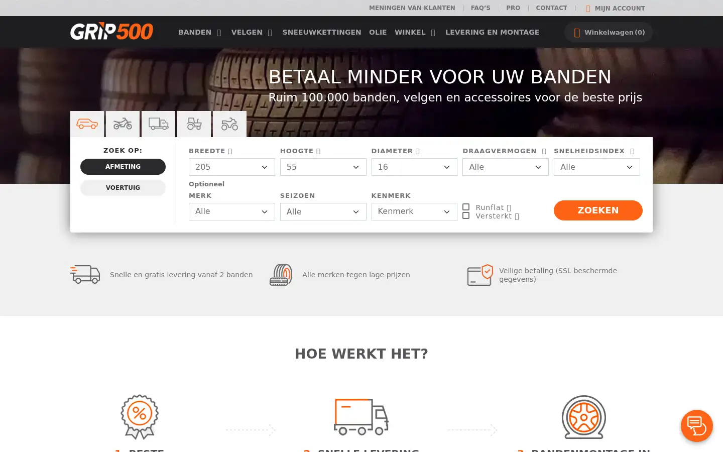 Screenshot of grip500.nl