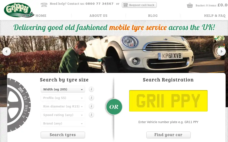 Screenshot of grippy.co.uk