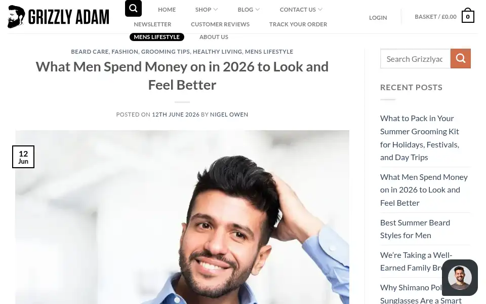 Screenshot of grizzlyadam.co.uk