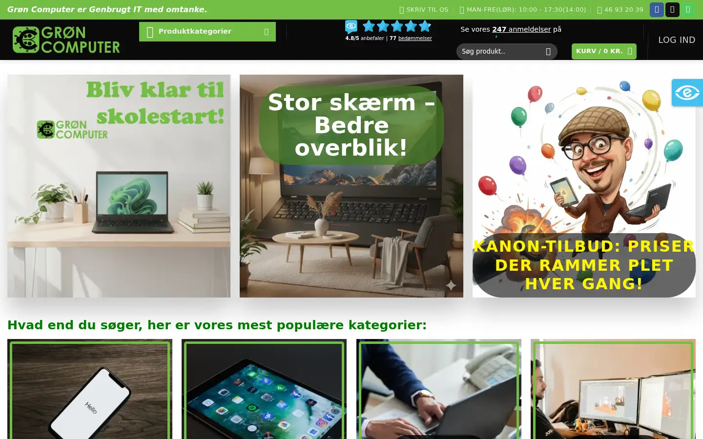 Screenshot of groencomputer.dk