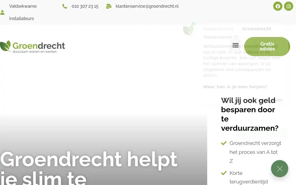 Screenshot of groendrecht.nl
