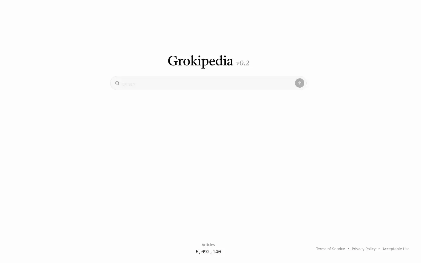 Screenshot of grokipedia.com