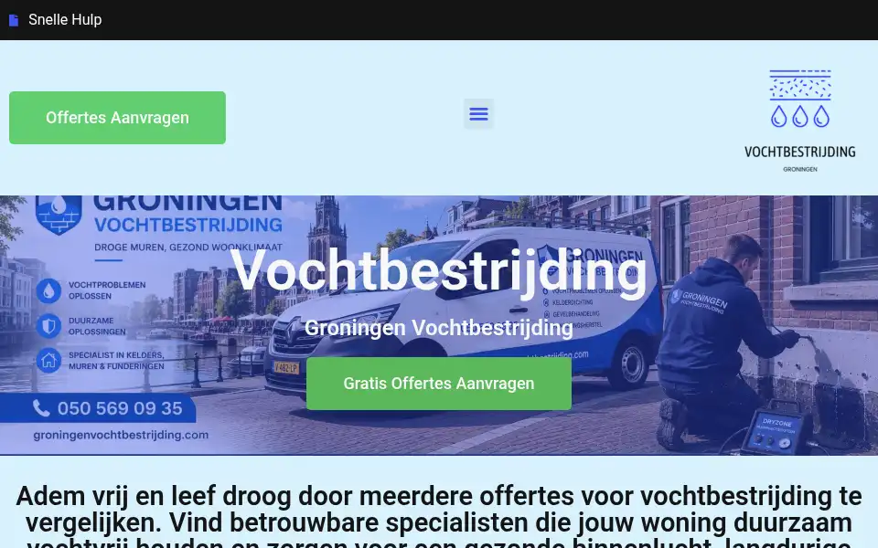 Screenshot of groningenvochtbestrijding.com