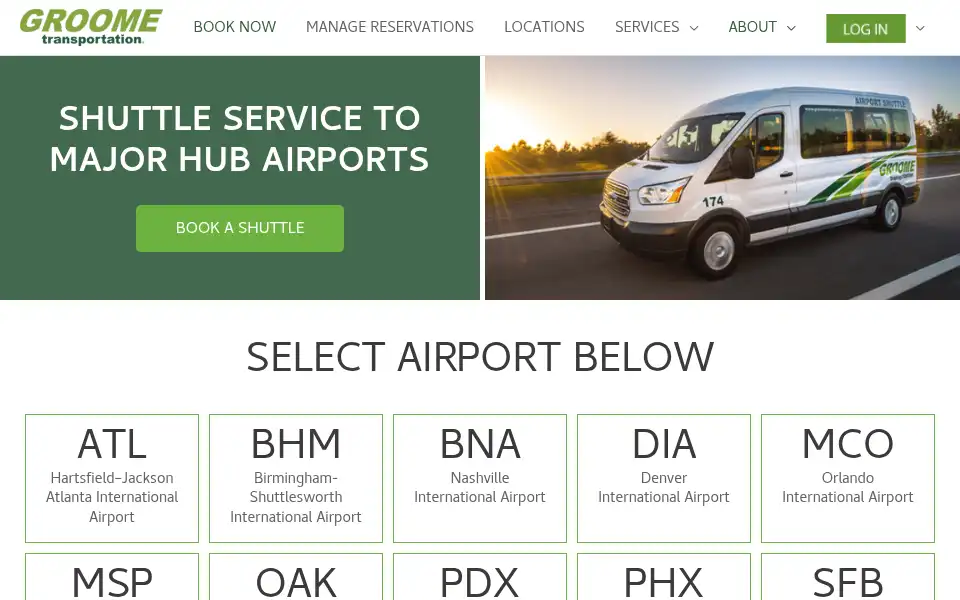 Screenshot of groometransportation.com