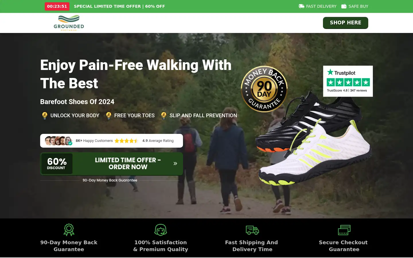 Screenshot of grounded-footwear.com