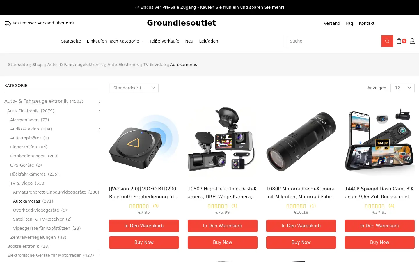 Screenshot of groundiesoutlet.de