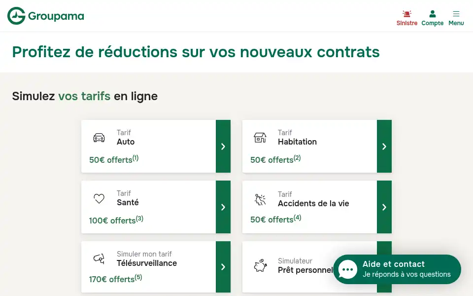 Screenshot of groupama.fr