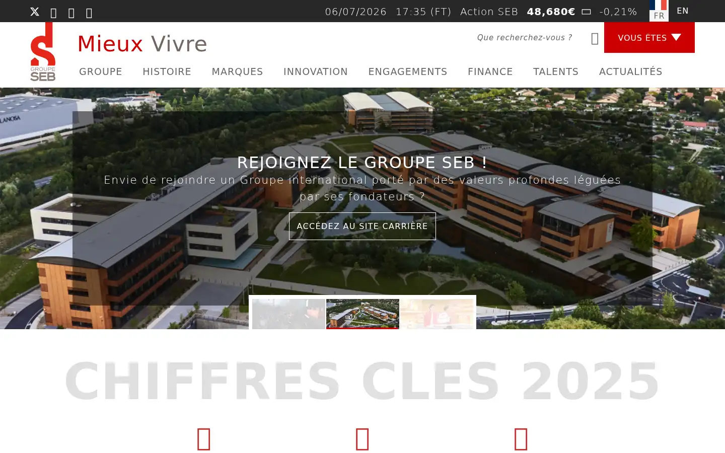Screenshot of groupeseb.com
